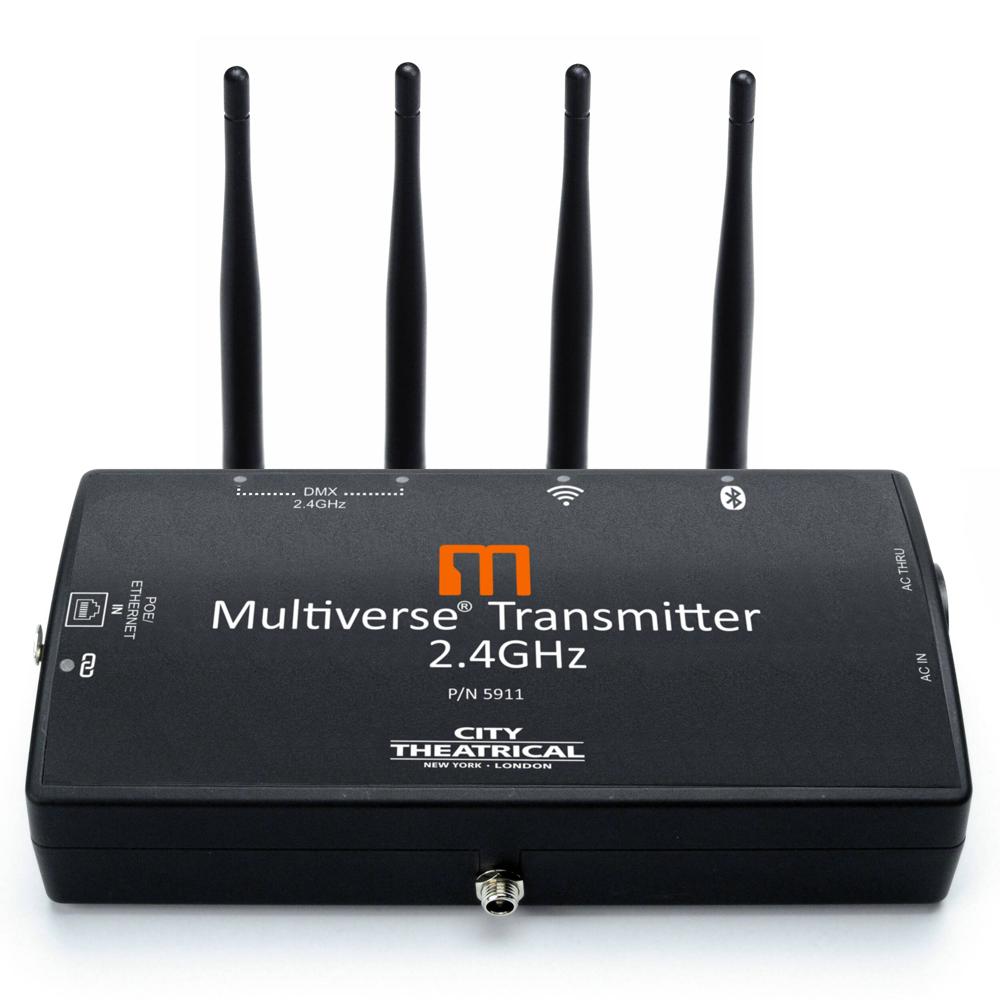City Theatrical Transmisor Multiverse 2.4 GHz para DMX/RDM - Uso Mundial, Control Wi-Fi y
