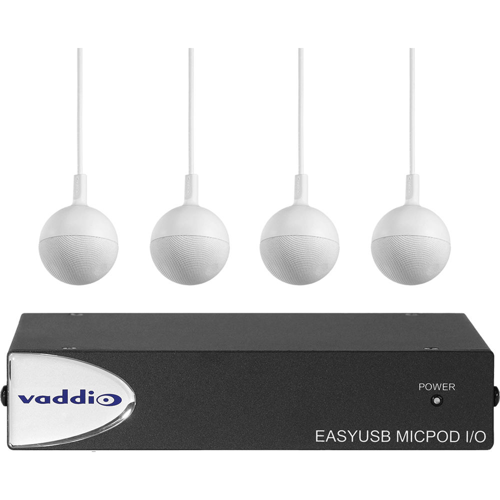 Vaddio EasyUSB MicPOD I/O Interface con 4 Micrófonos CeilingMIC