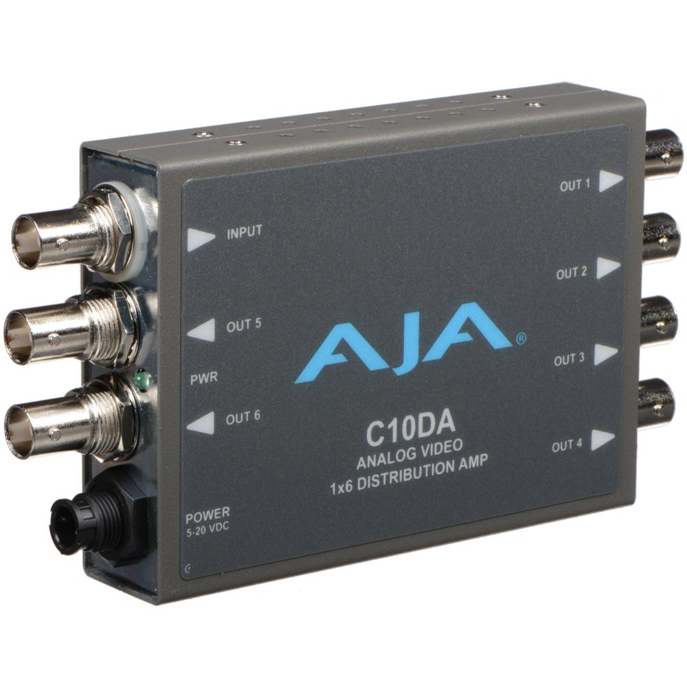 AJA Amplificador de Distribución C10DA BNC 1x6 con Soporte NTSC y PAL