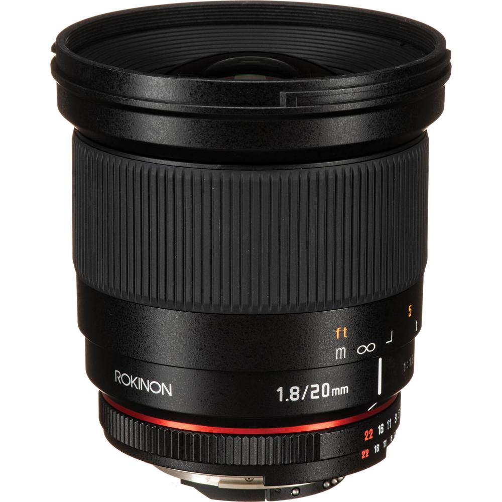Rokinon Lente 20mm f/1.8 ED AS UMC para Nikon F - Apertura f/1.8, Diseño de Enfoque Manua