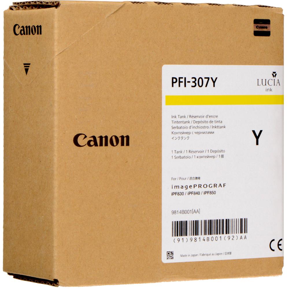 Canon PFI-307Y Cartucho de Tinta Amarillo 330 mL para impresoras imagePROGRAF iPF830, iPF8