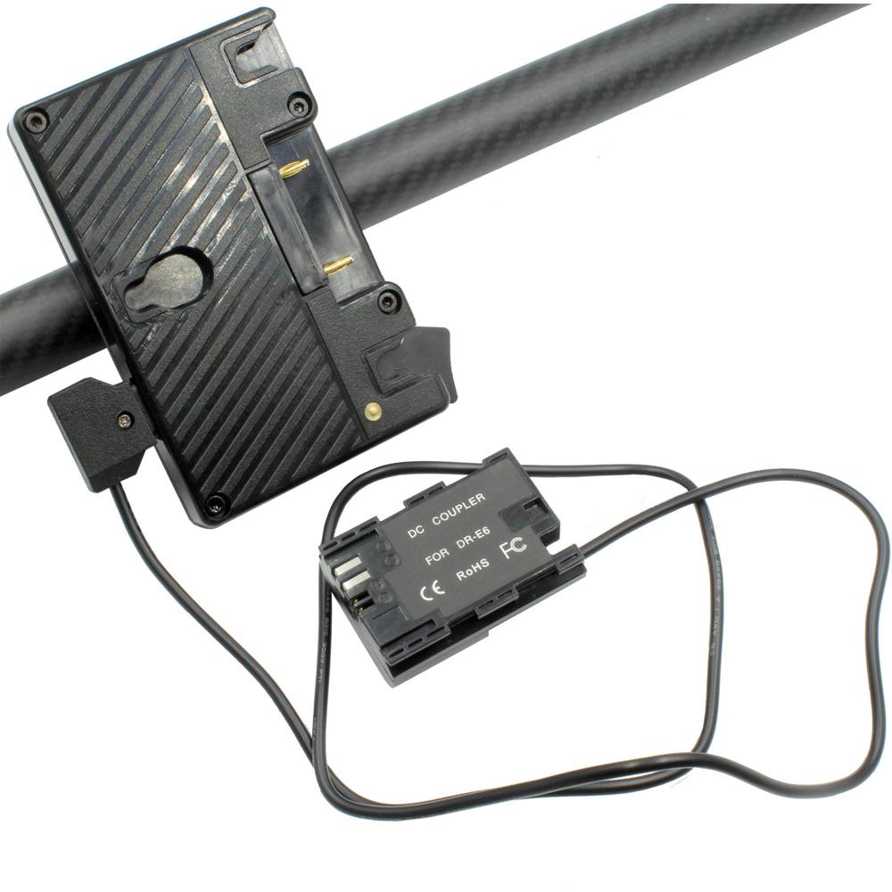GyroVu Placa Adaptadora de Batería Gold Mount CF con Cable D-Tap/LP-E6 para Gimbals Ronin