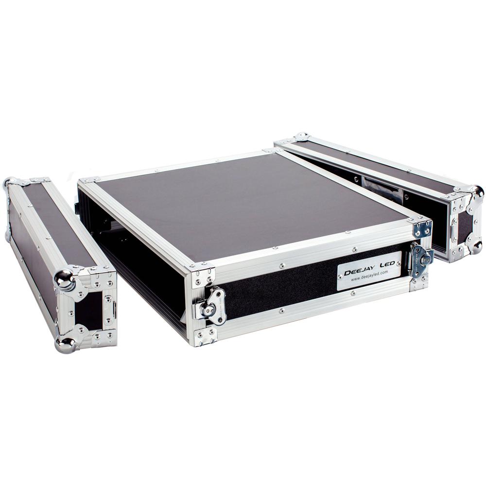 DeeJay Amplificador LED 2 RU Case Deluxe - 18"" Profundidad, Protección Impacto, Aluminio,