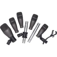Samson Kit de Micrófonos para Batería DK707 - 7 Piezas, Incluye 4 Micrófonos Q72, 1 Mic