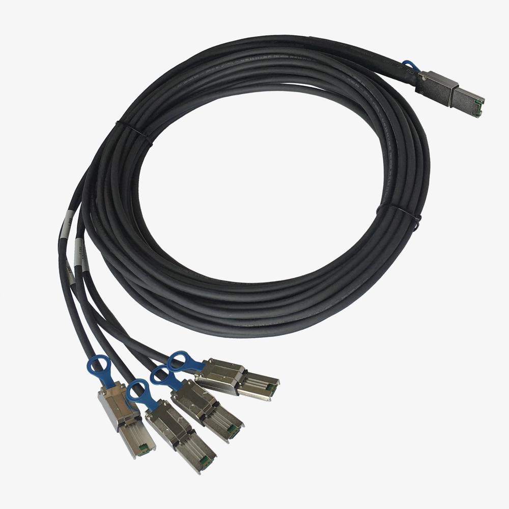 Qualstar Mini-SAS 4x Quad Cable 16' - Conecta 4 Discos a 1 Puerto de 6GB