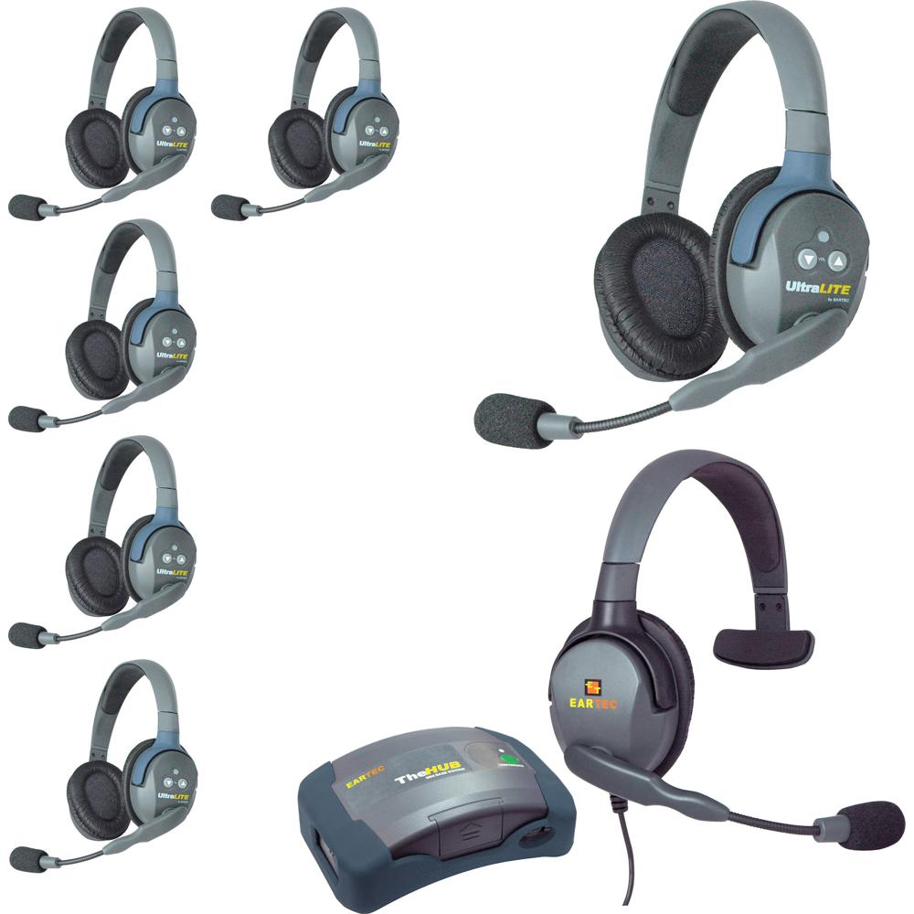 Eartec HUB7DMXS UltraLITE Sistema de Intercomunicación 7 Personas con Max 4G Headset
