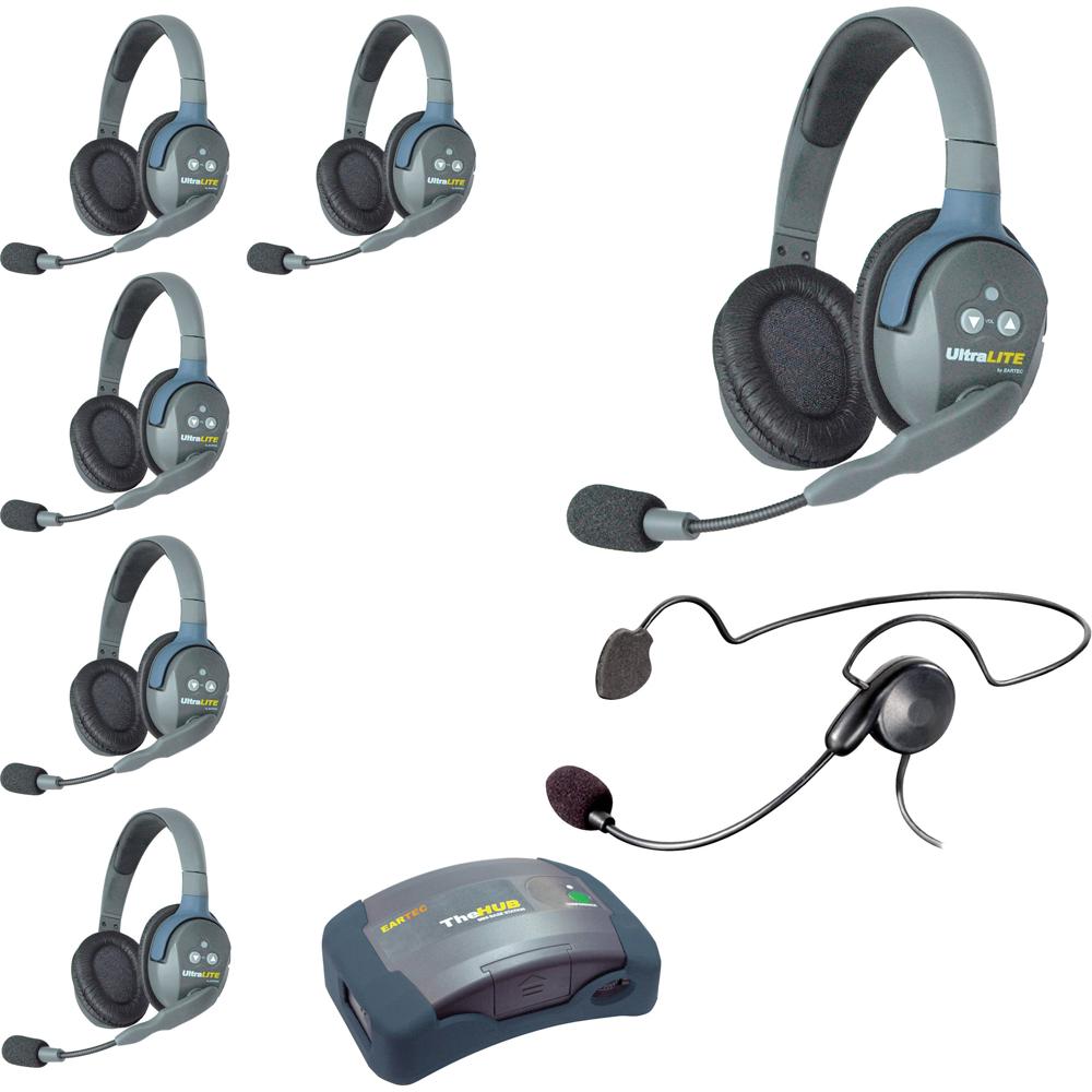 Eartec HUB7DCYB UltraLITE Sistema de Intercomunicación 7 Personas con Auriculares Cyber