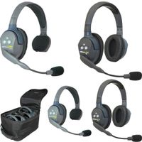 Eartec UltraLITE Intercom Inalámbrico de Dúplex Completo para 4 Personas con 2 Auricular
