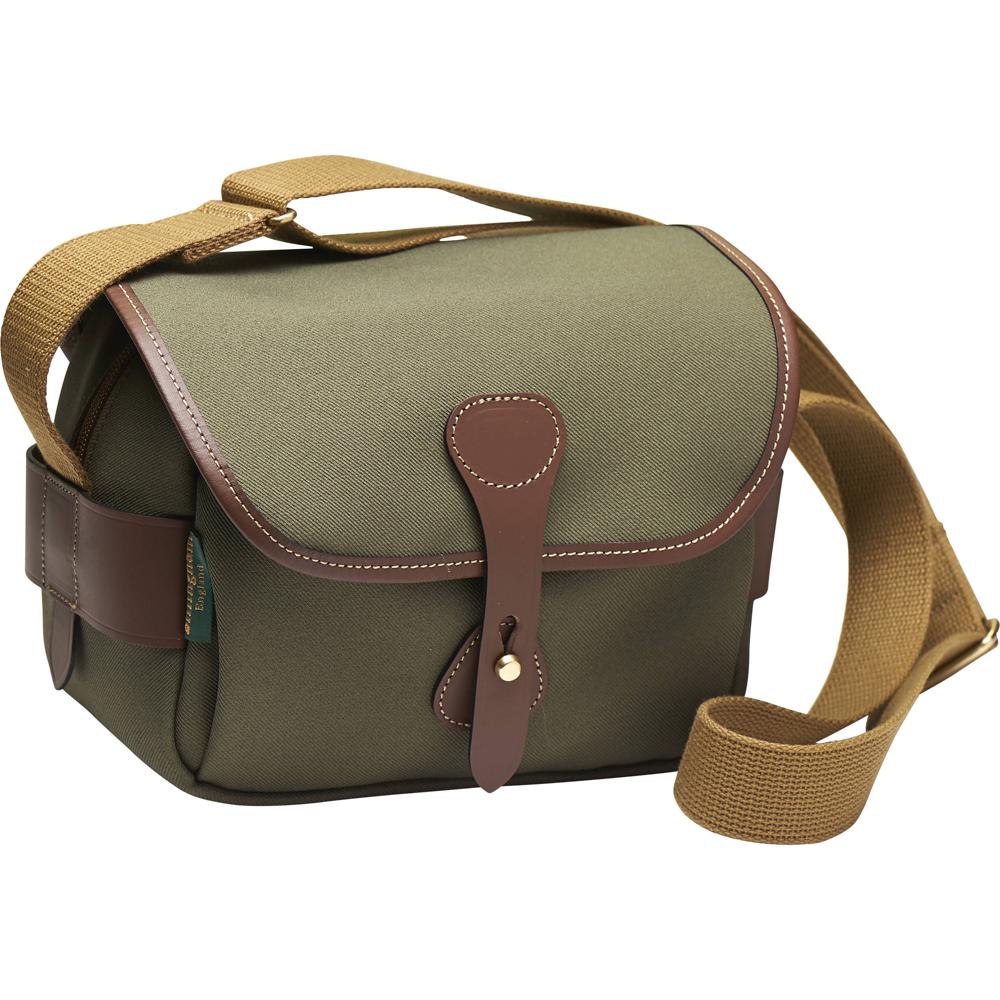 Billingham S2 Shoulder Bag - Sage FibreNyte / Chocolate Leather, Waterproof, Adjustable Sh