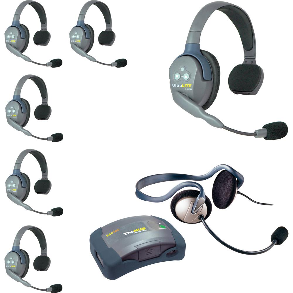 Eartec HUB7SMON UltraLITE Sistema de Intercomunicación 7 Personas con Auriculares Monarch