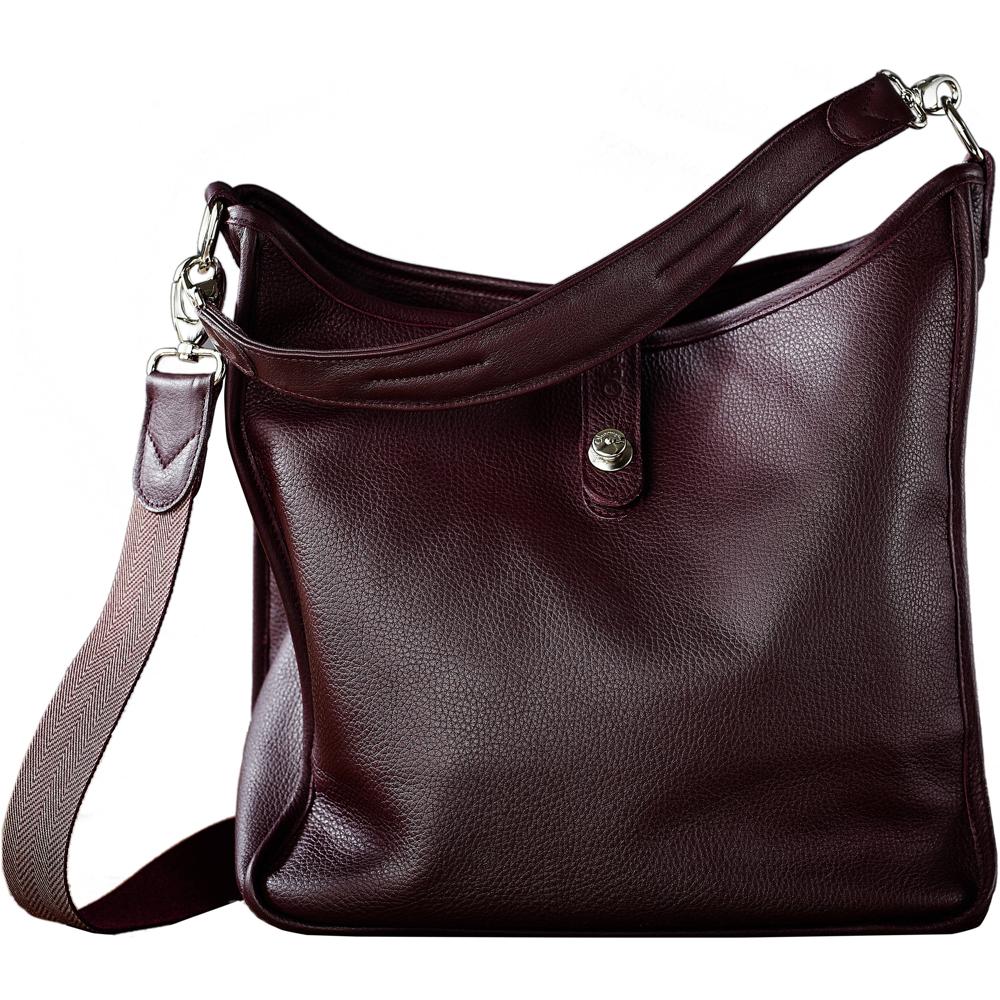 Oberwerth Kate Bolsa Multifuncional de Cuero Plum con Compartimentos para Fotografía