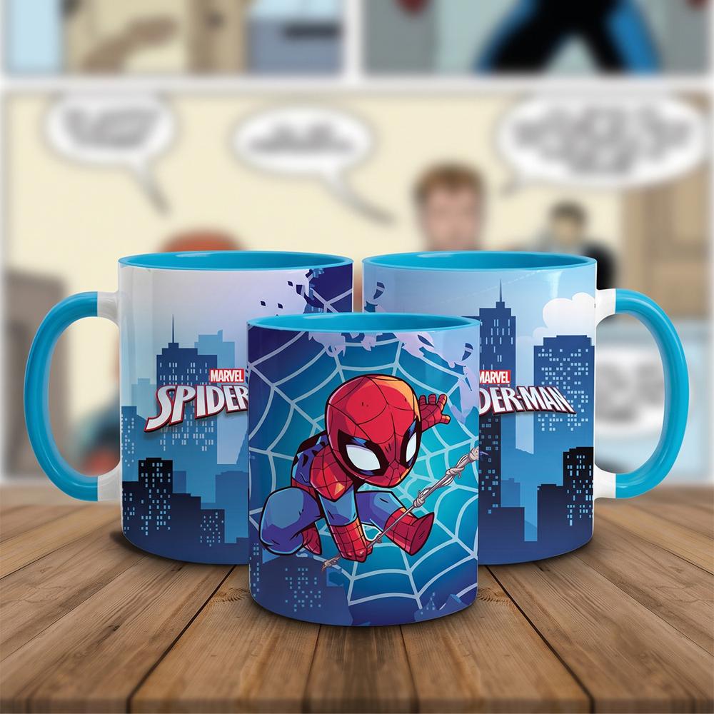 TAZA SPIDERMA DISEÑO EXCLUSIVO CELESTE