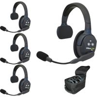 Eartec UltraLITE Intercom Inalámbrico de Dúplex Completo para 4 Personas con 4 Auricular