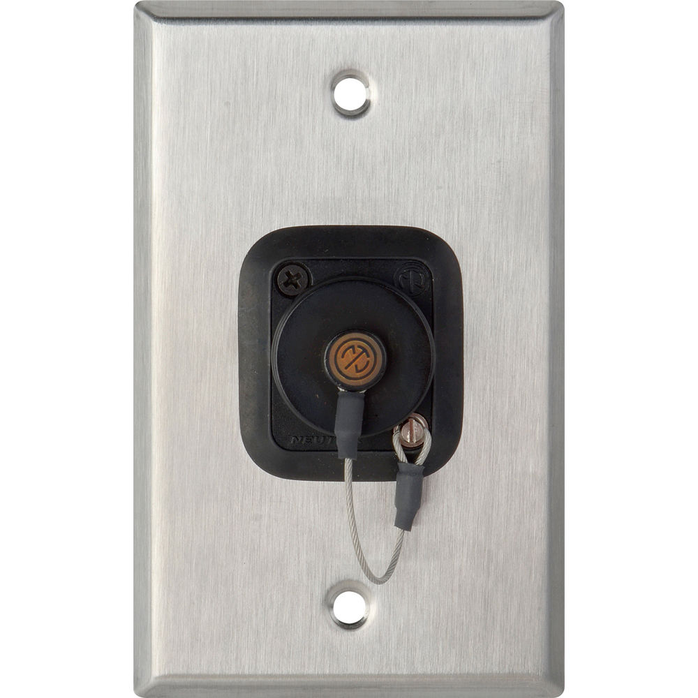 Camplex Placa de Pared de Acero Inoxidable 1-Gang con Conector OpticalCON Quad y Tapa de P