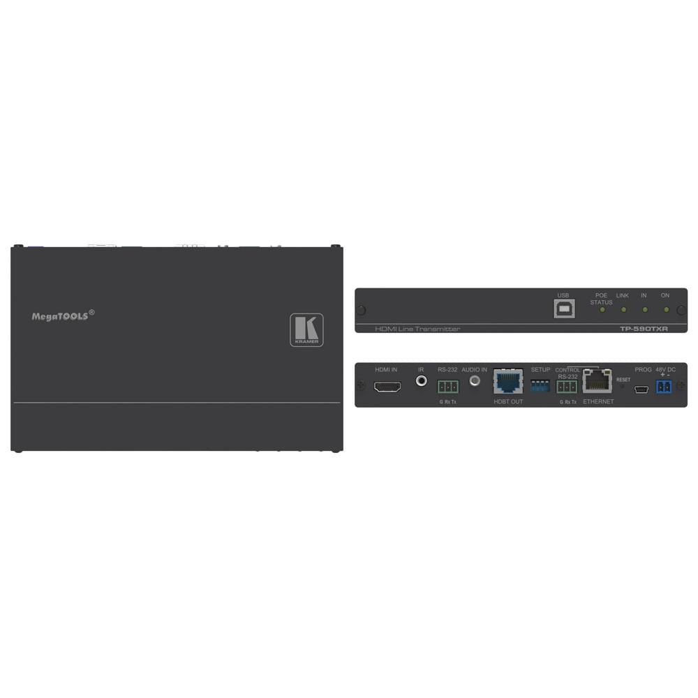 Kramer Transmisor HDMI/USB/Audio/RS-232 TP-590TXR 4K UHD, 590 ft, PoE, HDBaseT 2.0