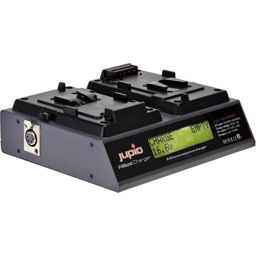 Jupio Cargador 16.8V 2A para Baterías Broadcast V-Mount - Cargador de 1 Bahía con Modos