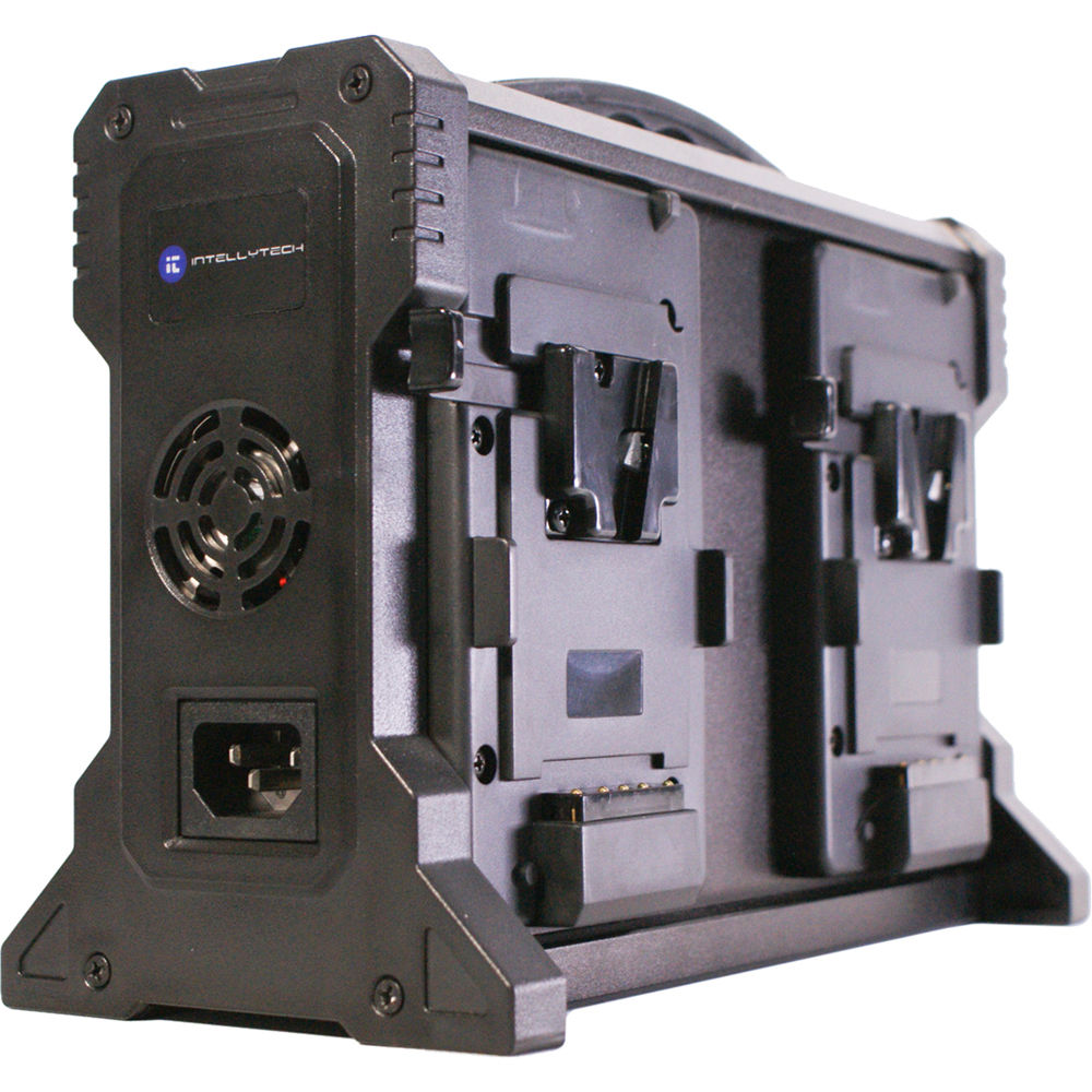 Intellytech Cargador Cuádruple IT-4X para Baterías V-Mount con Indicadores de Carga