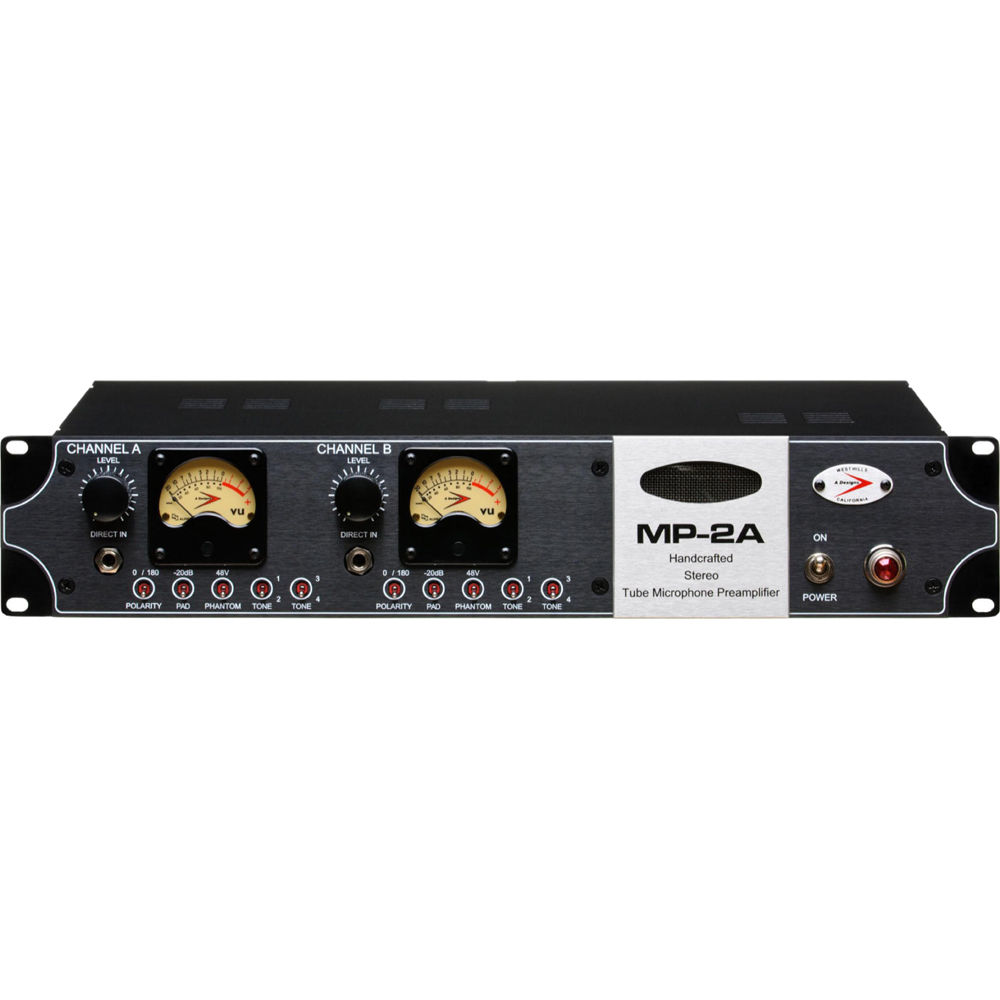 A-Designs MP-2A Preamplificador de Micrófono de Válvulas Estéreo 2 Canales con 60 dB de