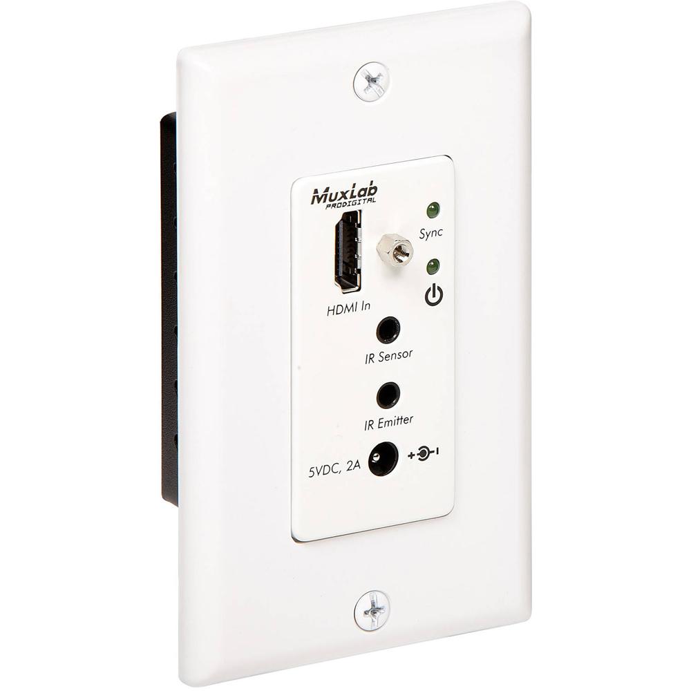 MuxLab Transmisor HDMI 500451-WP-DEC-TX para Placa de Pared Decora, 4K, 230 ft, Soporte 3D