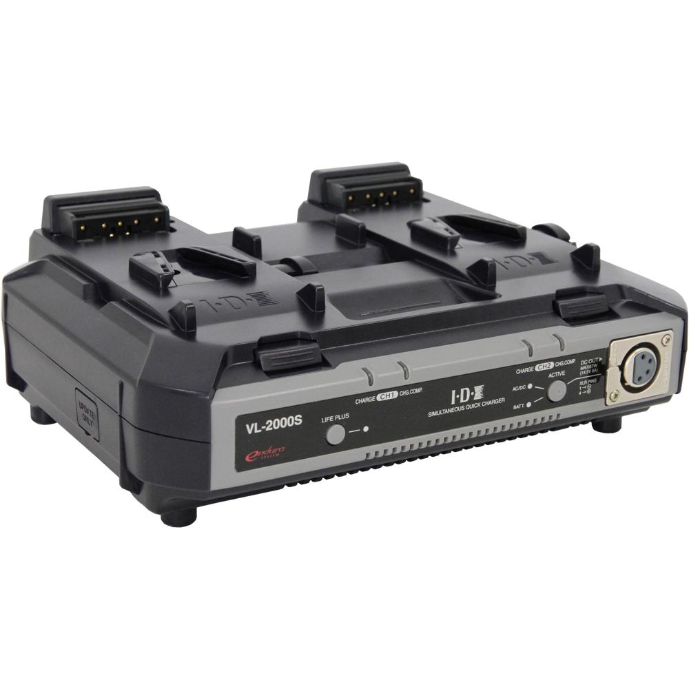 IDX Cargador Dual VL-2000S para Baterías V-Mount con Salida XLR de 14.5V y Modos LIFE PLU