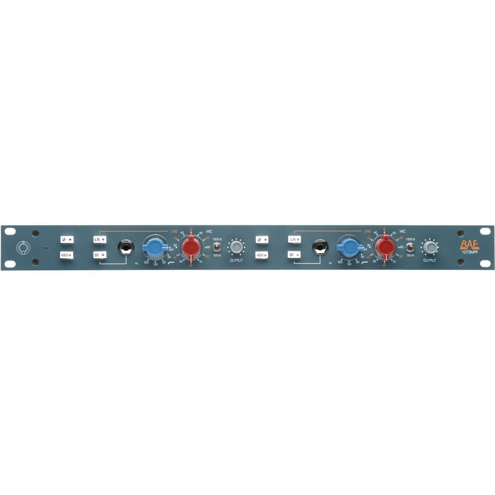 BAE Audio 1073MPF - Preamp de Micrófono Doble Canal con Filtro de Paso Alto, Sin Fuente d