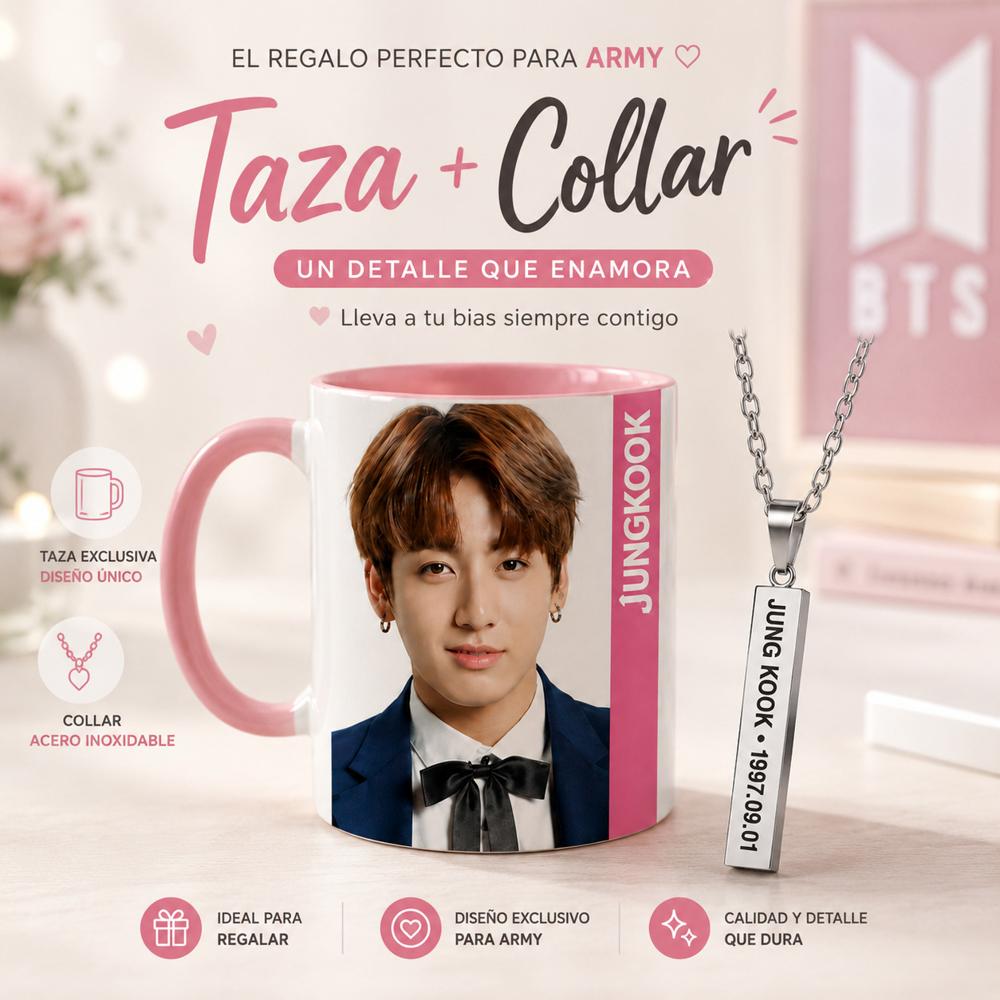 JUNGKOOK COLLAR Y TAZA BTS KPOP ARMY  - COLECCION 2026