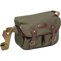Billingham Hadley Shoulder Bag Small - Sage con Detalles en Cuero Chocolate, Resistente al