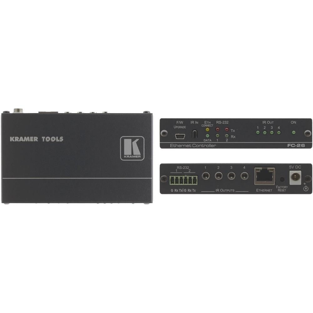 Kramer FC-26 Controlador Ethernet a Puerto Serial y IR - 2x RS-232, 1x Ethernet, 4x IR, 15