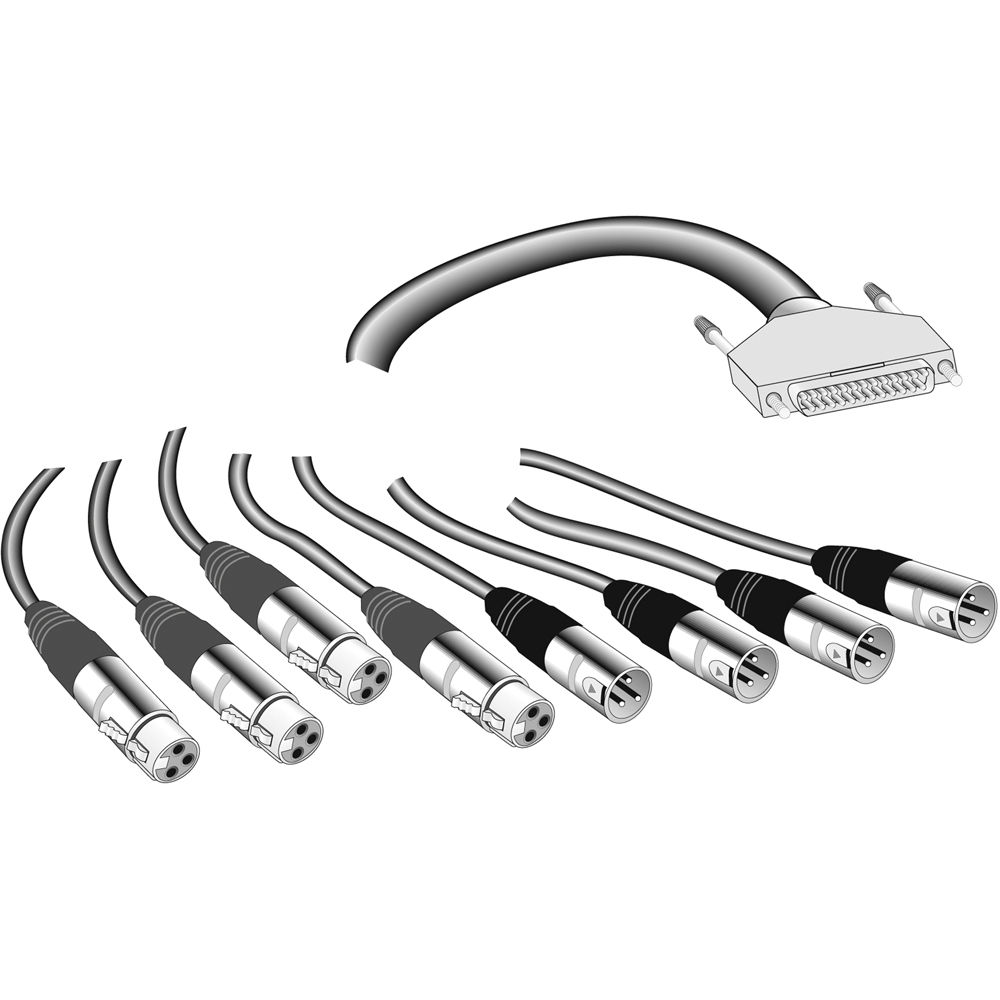 RTW Cable Snake DB-25 a 4 x XLR Macho y 4 x XLR Hembra 13.1' (4m)
