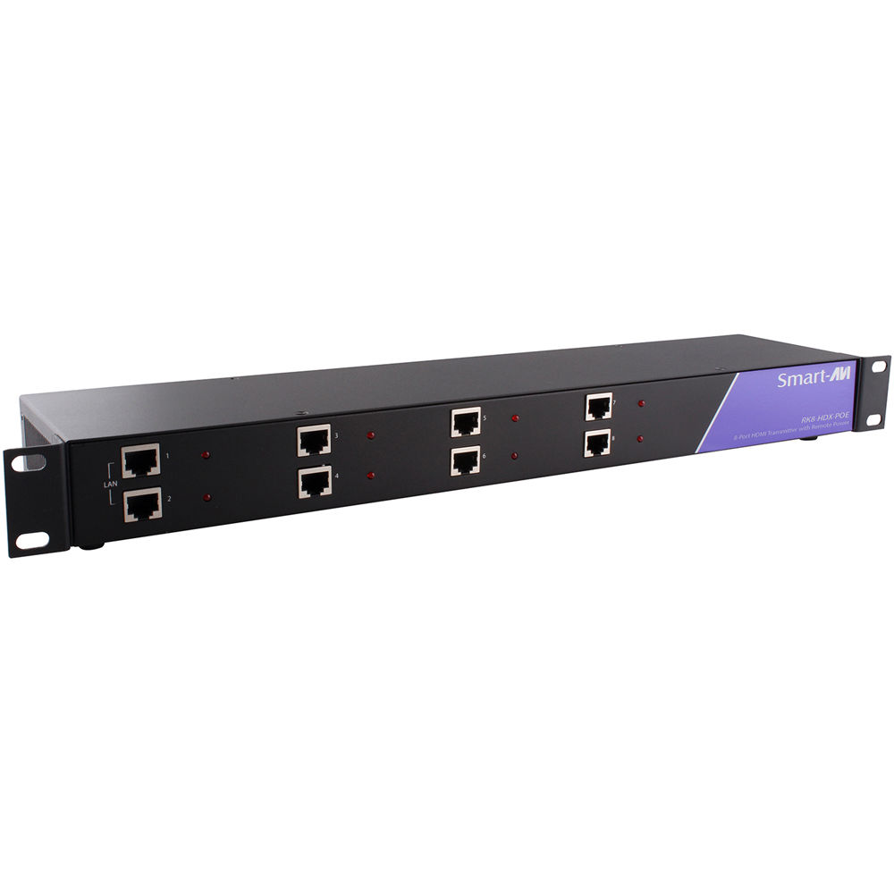 Smart-AVI Extensor HDMI de 8 Puertos RK8-HDX-POE, 4K, Soporta 8 Dispositivos de Entrada y