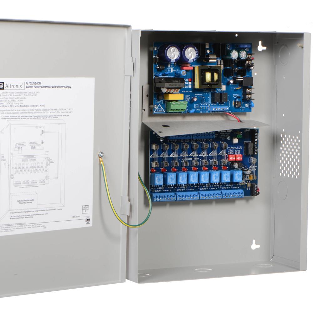 ALTRONIX Fuente de Poder/Cargador 12VDC 10A con Controlador de Acceso de 8 Salidas