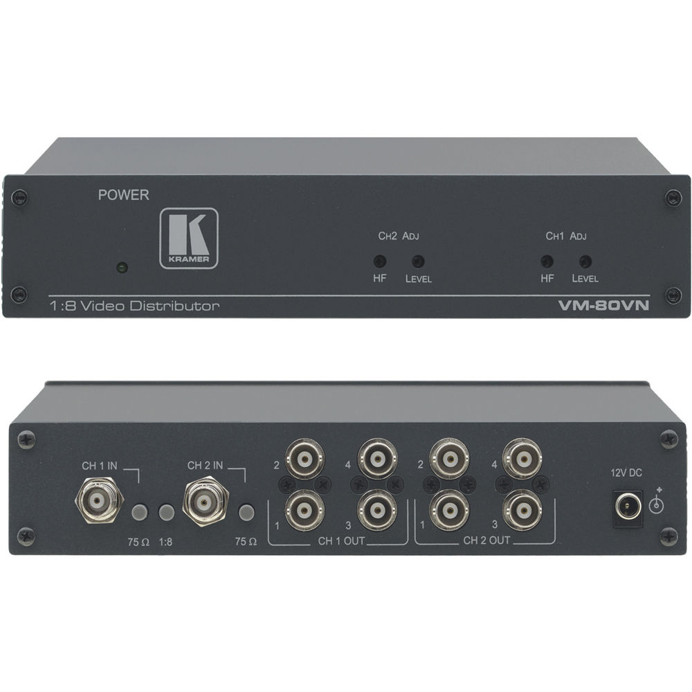 Kramer Amplificador de Distribución 1:8 VM-80VN para Señales Composite/SDI, Control de N