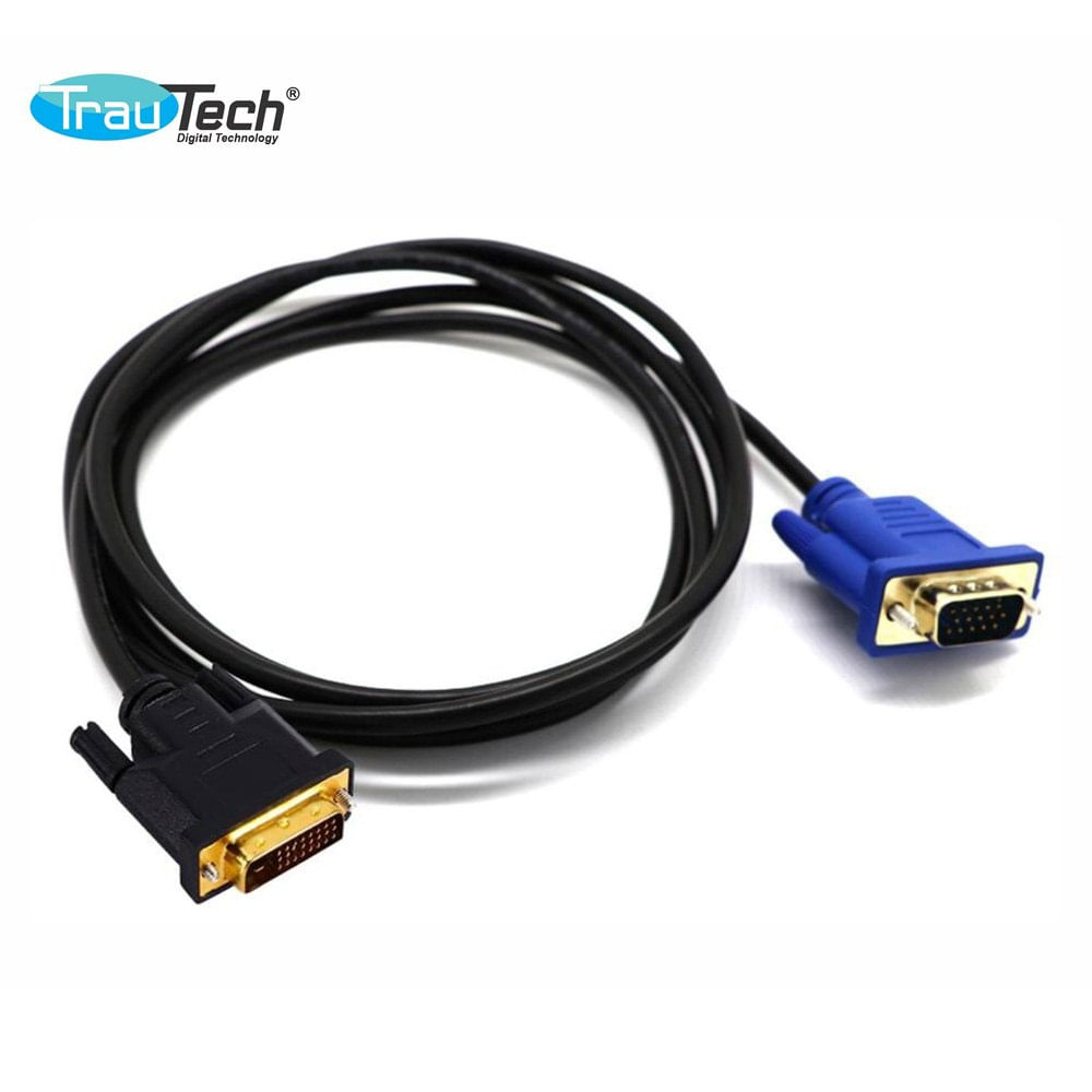 Cable Convertidor de Video DVI 24 mas 5 a VGA Trautech de 1.80 Metros