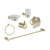 Kit de Baño Lujoso de 6 Piezas Dorado Cepillado en Acero 304