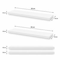Set de 2 Repisas Flotante Recta Blanca 35x10 x1.8 cm de Melamina Pelikano