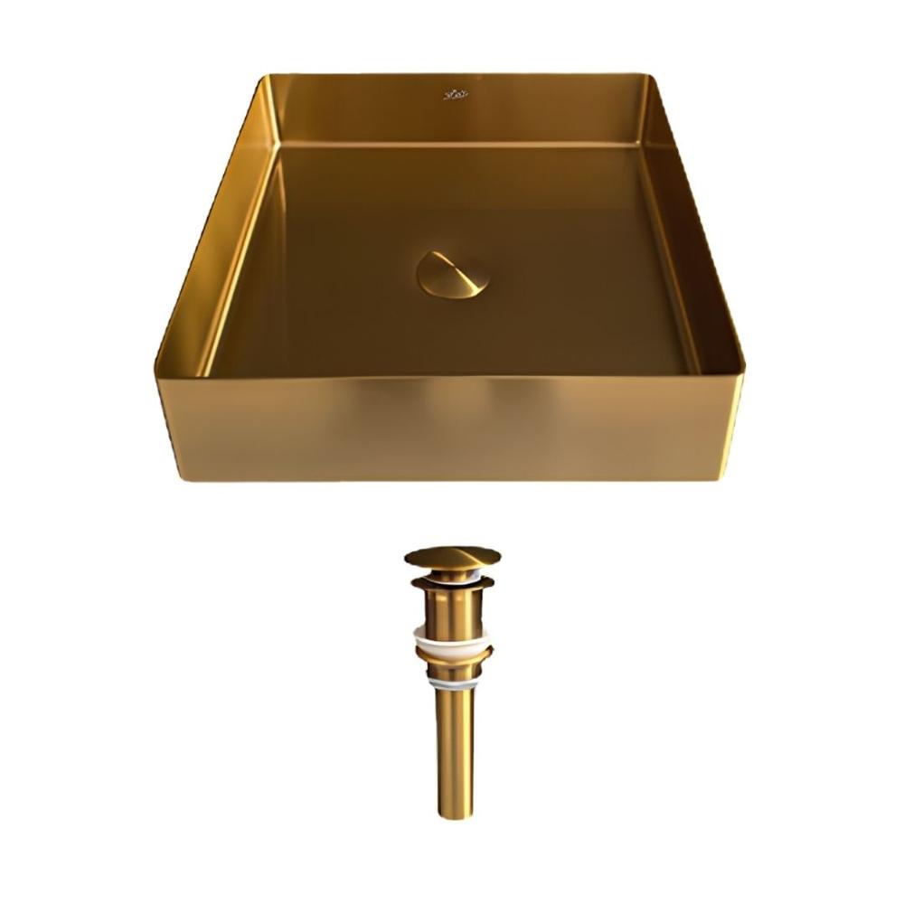 Lavamanos Cuadrado de Acero 304 Color Dorado Satinado LA30407-4040