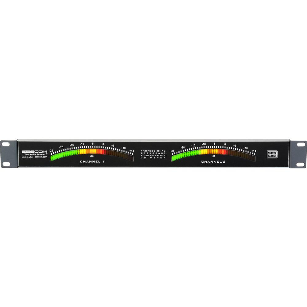 Sescom SES-VUA-1RU Medidor VU Analógico de Audio - 1 RU, 40 LEDs por Canal, Conectores Ph