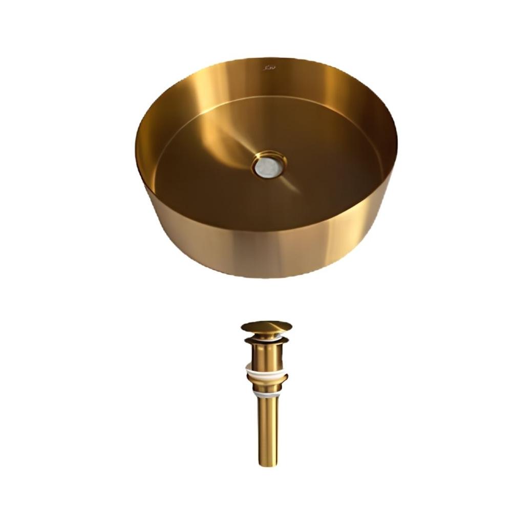 Lavamanos Bowl de Acero 304 Dorado Satinado LA30407-R38