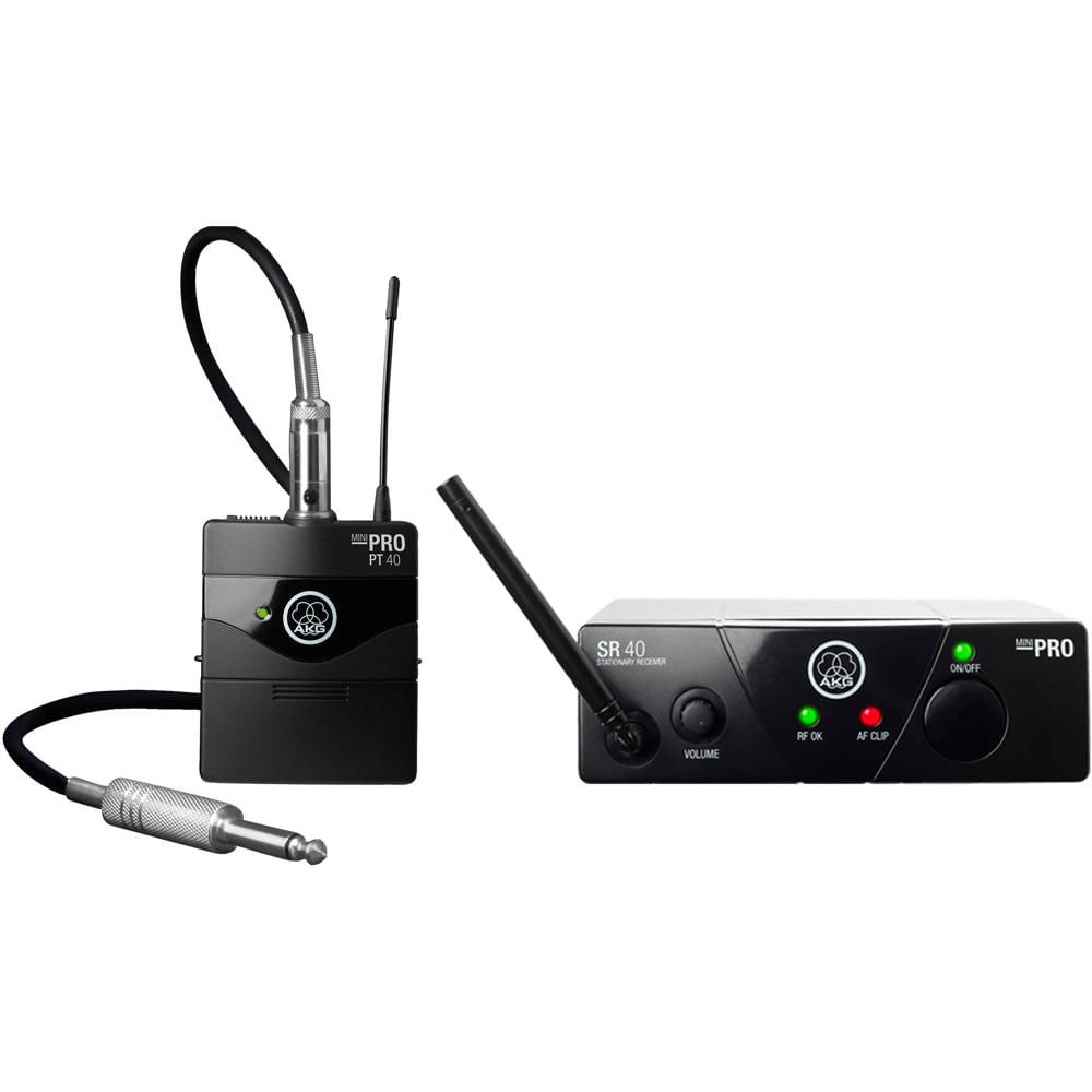 AKG WMS40 Mini Sistema Inalámbrico de Micrófono Instrumental - SR40 Receptor y PT40 Tran