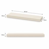 Repisa Flotante Recta Toquilla 25x10 x1.8 cm de Melamina Pelikano para Sala Dormitorio Oficina
