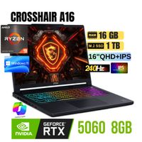Laptop Gamer MSI Crosshair A16 HX Ryzen 9 8940HX 16GB RAM 1TB SSD RTX 5060 16 240Hz-9S7-265L43-054