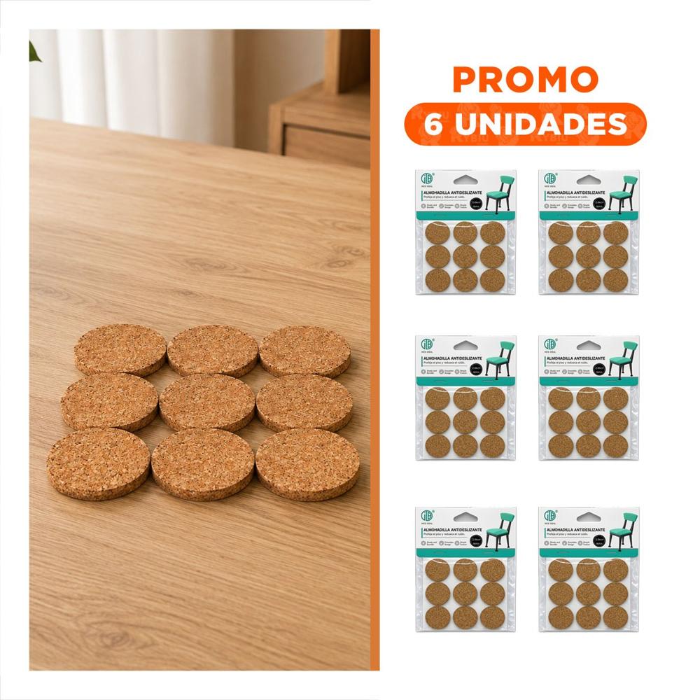 Pack6 Juego Protectores Circulares para Sillas Mostaza Antideslizantes 9 Piezas