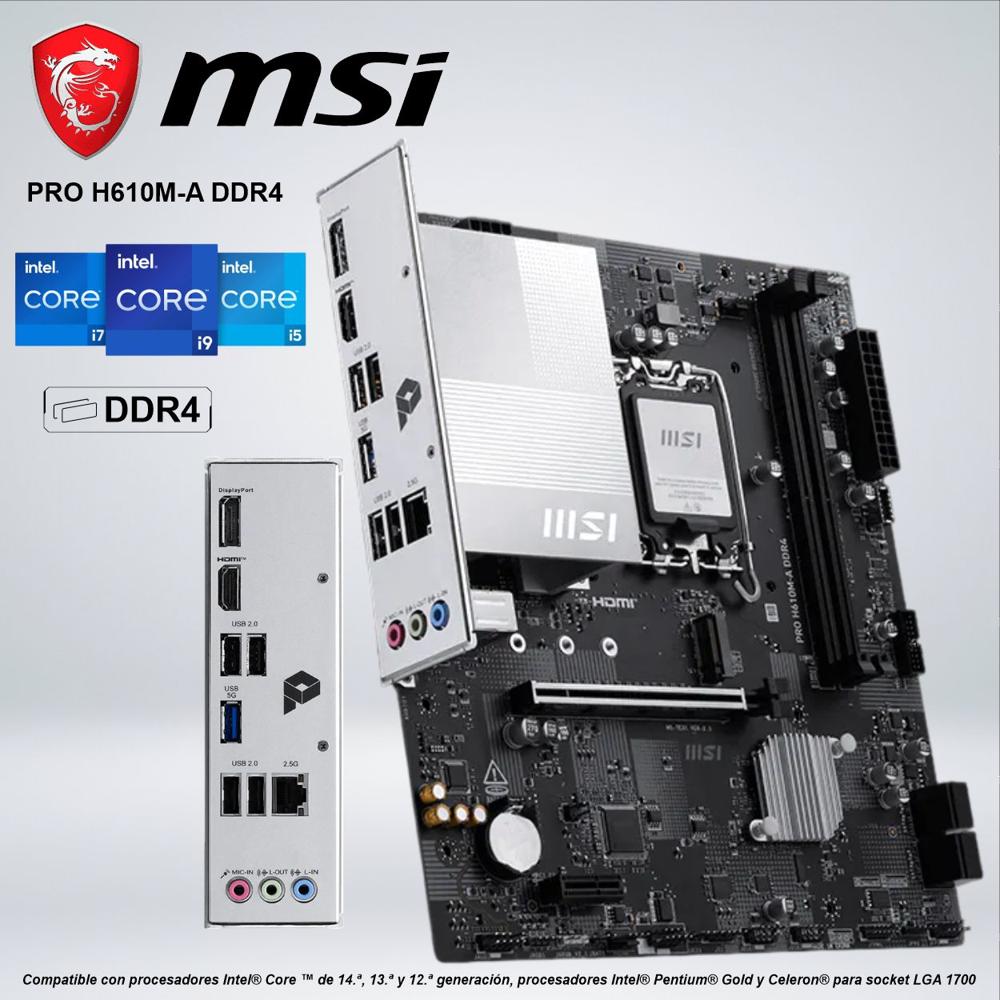 PLACA  MSI PRO H610M-A DDR4 SOCKET LGA 1700