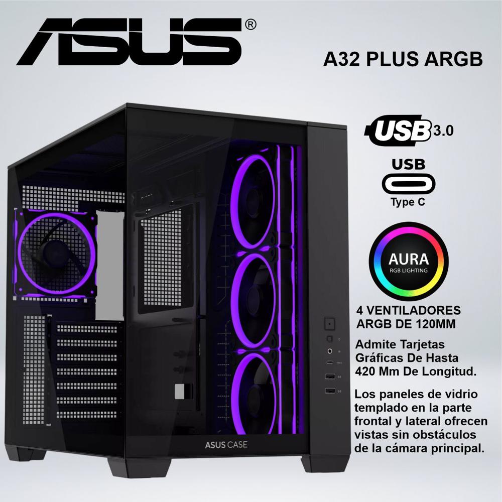 CASE MID TOWER ASUS A32 PLUS ARGB BLACK