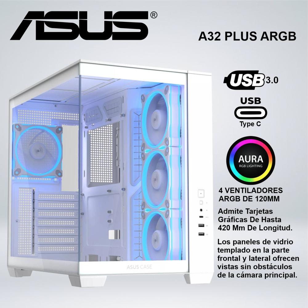 CASE MID TOWER ASUS A32 PLUS ARGB WHITE