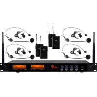 Nady DW-44-LT-HM Sistema de Micrófono Inalámbrico UHF de Cuatro Canales con 4 Micrófono