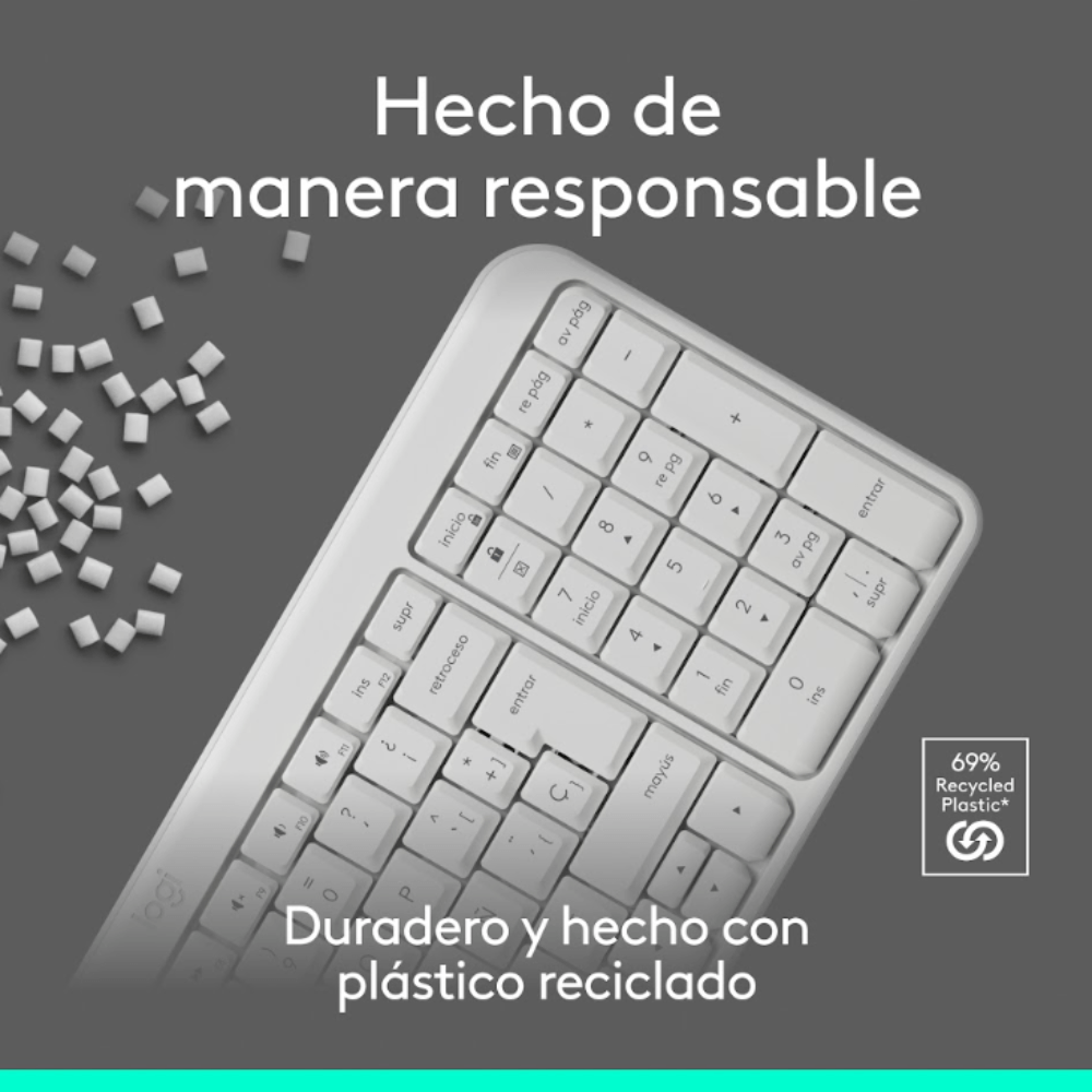 Teclado Inalámbrico Bluetooth Logitech K250 Blanco