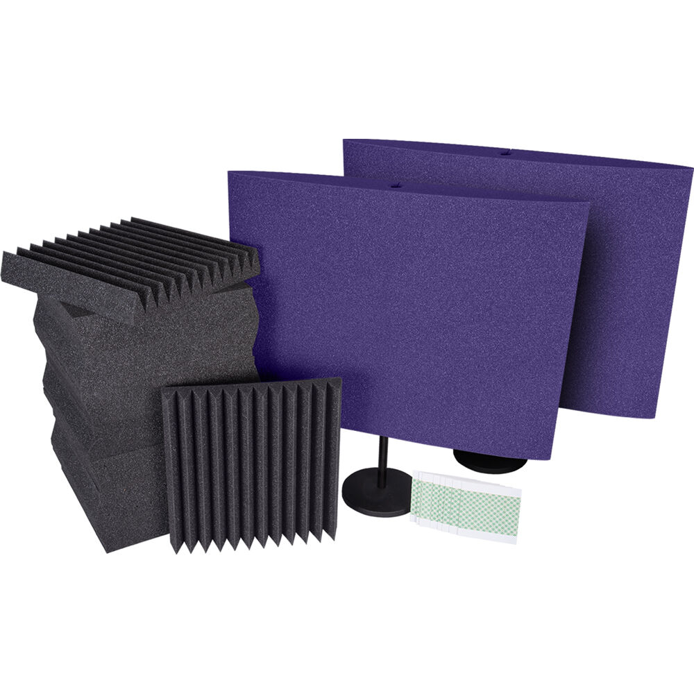 Auralex Kit de Paneles Acústicos para Podcasting con 2 Paneles DeskMAX (Púrpura) - Reduc