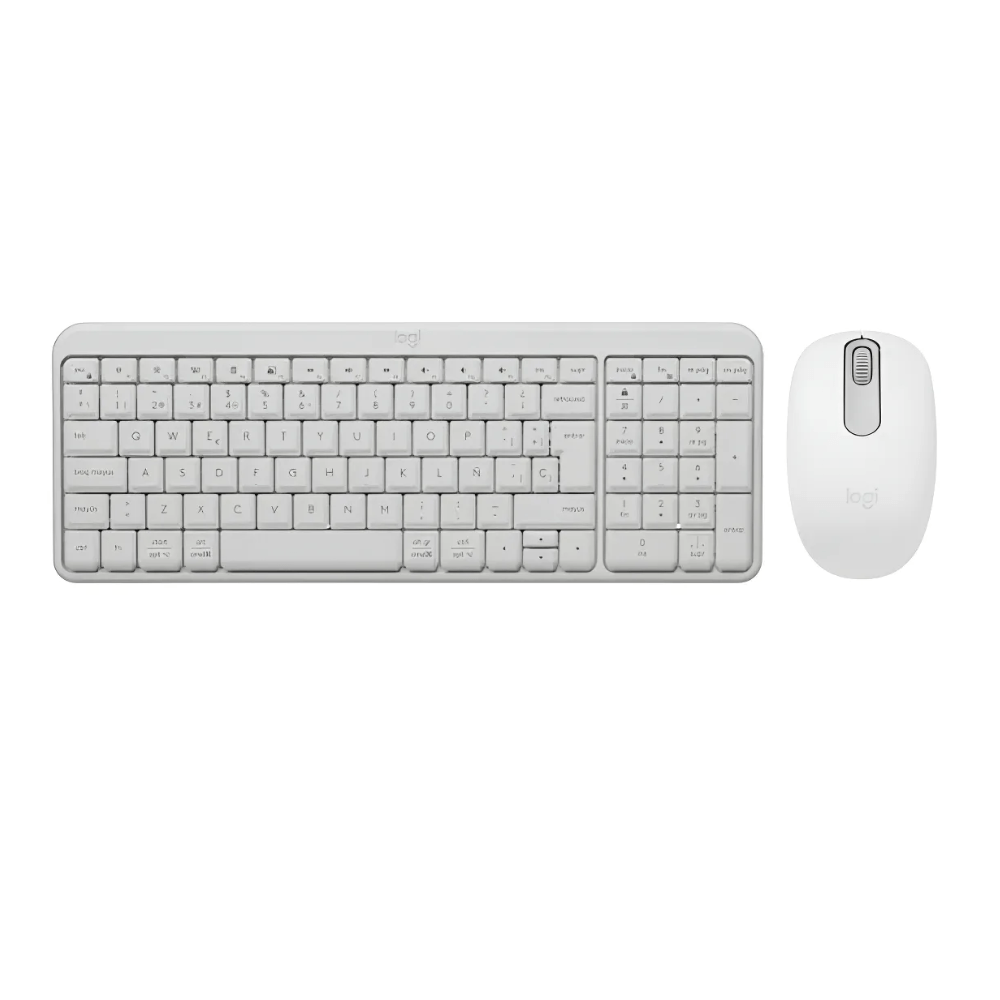 Combo Logitech Bluetooth Teclado K250 y Mouse M196 Inalámbrico Blanco