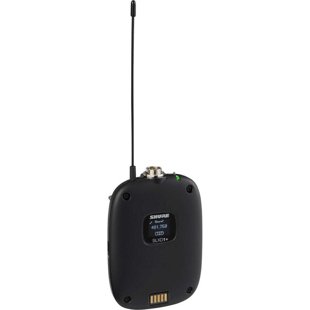 Shure SLXD1+ Transmisor Inalámbrico Digital Bodypack, 470 a 608 MHz, Conector TA4M, Audio